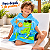 Toalha Poncho Infantil Capuz Dinossauro Azul Praia Piscina - Imagem 6