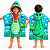 Toalha Poncho Infantil Capuz Jacaré Praia Piscina 60x60cm - Imagem 1
