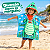Toalha Poncho Infantil Capuz Jacaré Praia Piscina 60x60cm - Imagem 2