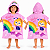 Toalha Poncho Infantil Capuz princesa rosa Praia Piscina - Imagem 1