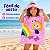 Toalha Poncho Infantil Capuz princesa rosa Praia Piscina - Imagem 3