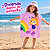 Toalha Poncho Infantil Capuz princesa rosa Praia Piscina - Imagem 5