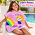 Toalha Poncho Infantil Capuz princesa rosa Praia Piscina - Imagem 2