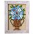 Quadro Decorativo Vaso De Flores Azuis Madeira Artesanal Luxo (L) (c) - Imagem 1