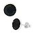 Brinco Masculino de Prata 925 Embutido Redondo Preto 8MM - Imagem 1