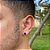 Brinco Masculino Prata 925 Legítima Preto Onix 6MM - Imagem 2