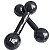 Halter Peso Academia Musculação Emborrachado Preto Alux 1kg - Imagem 2