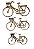 Aplique Laser MDF - Kit Bicicleta Cesta Dianteira Roda Aberta - 3UN - 8/10/12CM - Imagem 1