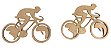 Aplique Laser MDF - Bicicleta Com Ciclista roda aberta 10CM 2UN - 040819 - Imagem 1