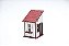 Casa Suculenta Ferr Branco e Vermelho 7x7x11,5 Cm - Imagem 1