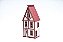 Casa Suculenta 3 Andares Branco e Vermelho 9x6x19 Cm - Imagem 1