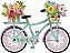 APM8-1154 - Aplique Litoarte Em Papel E Mdf - Bicicleta Com Flores - Imagem 1