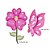 APM4-033 Aplique Litoarte Em Papel E MDF - Flor e Borboleta Rosas - Imagem 2