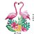APM8-873 - Aplique Em Papel E MDF - Casal De Flamingo e Flores - Imagem 2