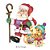 APMN8-086 - Aplique Em Mdf C/ Papel 8cm - Papai Noel com Ursinhos - Imagem 1
