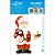 APMN8-106 - Aplique Em Mdf C/ Papel 8cm - Papai Noel Com Pinguim - Imagem 1