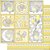 Papel Para Scrapbook Dupla Face 30,5 Cm X 30,5 Cm - SD-817 - Elefante Bebê Cinza E Amarelo - Imagem 1