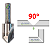 Fresa para vincar ACM 90° haste 6mm 2 cortes ponta metal duro - Imagem 2