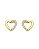 Brinco Coração Metade Cravejado Vazado 0,7cm - Banho de Ouro 18k - Imagem 1