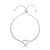 Pulseira Riviera c/ Coração Cravejado Modelo Gravatinha 2mm 24cm Ajustável - Prata 925 - Imagem 1