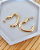 Brinco Argola Coração Grossa 3cm - Banho de Ouro 18k - Imagem 3