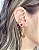 Brinco Argola Retangular Vazada 3cm - Banho de Ouro 18k - Imagem 1