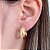 Brinco Argola Grossa c/ Detalhe Escovado 2cm - Banho de Ouro 18k - Imagem 1