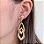 Brinco 2 Gotas Vazadas Lisa/Escovada - Banho de Ouro 18k - Imagem 1