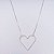 Colar Coração Grande Vazado Fino 45cm - Prata 925 - Imagem 1