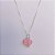 Colar Replica Coração Rosa com chave - Prata 925 - Imagem 1