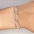 Pulseira 3 Retangulos Elo Portugues 22cm - Prata 925 - Imagem 2