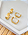 Brinco Duo Argolinha Quadrada Lisa - Banho de Ouro 18k - Imagem 2