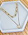 Colar Chocker Dupla Elo Longo e Veneziana com Ponto de Luz 37cm - Banho de Ouro 18k - Imagem 2