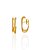 Brinco Ear Hook Linhas Vazadas 1 Lisa e 1 Torcida - Banho de Ouro 18k - Imagem 1