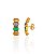 Brinco Ear Hook 4 Zircônias Ovais Coloridas - Banho de Ouro 18k - Imagem 1
