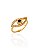 Anel Olho Grego Preto Vazado Com Contorno Cravejado Cristal - Banho de Ouro 18k - Imagem 1