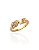 Anel Love com Coração Cravejado Cristal - Banho de Ouro 18k - Imagem 1