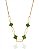 Colar Chocker Elos Trevo Resina Verde Perolado 40cm - Banho Ouro 18k - Imagem 1
