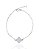 Pulseira Trevo Resina Branco Elo Oval - Prata 925 - Imagem 1