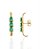 Brinco Ear Hook 3 Gotas de Zircônia Turmalina - Banho de Ouro 18k - Imagem 1