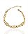 Pulseira Elo Grumet com 3 Spike 17cm - Banho de Ouro 18k - Imagem 1