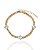 Pulseira Elo Grumet com 3 Zircônia Quadrada 16cm - Banho de Ouro 18k - Imagem 1
