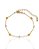 Pulseira Pérolas e Quadrados Lisos 17cm - Banho de ouro 18k - Imagem 1