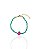 Pulseira Infantil Cristal Verde c/ Moranguinho 13cm - Banho de Ouro 18k - Imagem 1