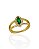 Anel Navete Esmeralda Cravejado com Zircônias Cristal - Banho de Ouro 18k - Imagem 1