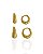 Brinco Duo Argolinha Riscada - Banho de Ouro 18k - Imagem 1