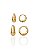 Brinco Duo Argolinha Click Lisa - Banho de Ouro 18k - Imagem 1