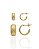 Brinco Duo de Argolinhas Meio Fosca - Banho de Ouro 18k - Imagem 1