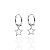 Brinco Argolinha com Pingente Estrela e 2 Bolinhas Encaixe 1,2cm - Prata 925 - Imagem 1