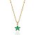 Colar Flor Verde com Corrente Elo Infinito 45cm - Banho de Ouro 18k - Imagem 1